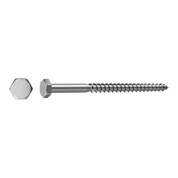 IV8 HEX WOODSCREW INOX 316 /A4 8X80 20CB