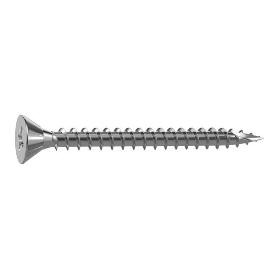 CHIPBARD SCREW FLAT COUNTERSUNK POZIDRIVE W/ 6 RIBS TYPE 17, STEEL WZP+CR3, 3.5X12, 45P