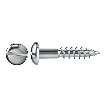 V12 WOODSCREW ROUND HEAD SLOTTED DRIVE STEEL WHITE ZINC PLATED FREE FROM CHROMIUM-VI 4X16- 40 PIECES