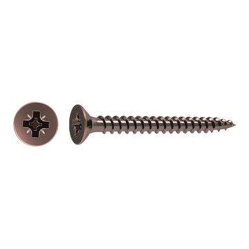 CHIPBARD SCREW FLAT COUNTERSUNK POZIDRIVE W/ 6 RIBS TYPE 17, Steel brown SHINY, 3X16, 25P
