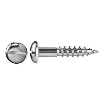 V12 WOODSCREW ROUND HEAD SLOTTED DRIVE STEEL WHITE ZINC PLATED FREE FROM CHROMIUM-VI 4X30 - 25 PIECES