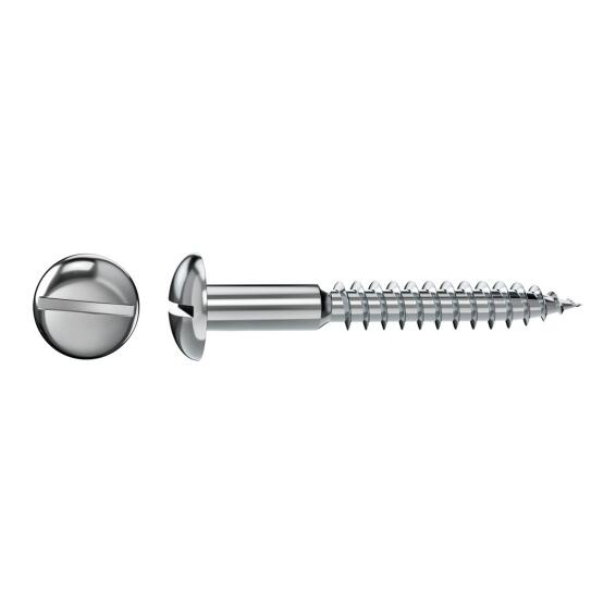 V12 WOODSCREW ROUND HEAD SLOTTED DRIVE STEEL WHITE ZINC PLATED FREE FROM CHROMIUM-VI 5X40 - 12 PIECES