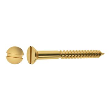 VD81 WOODSCREW CS SLOTTED BRASS 4X20 15P