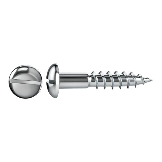 V12 WOODSCREW ROUND HEAD SLOTTED DRIVE STEEL WHITE ZINC PLATED FREE FROM CHROMIUM-VI 4X20 - 35 PIECES