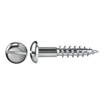 V12 WOODSCREW ROUND HEAD SLOTTED DRIVE STEEL WHITE ZINC PLATED FREE FROM CHROMIUM-VI 5X30 - 15 PIECES