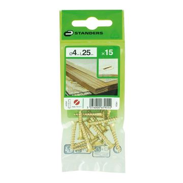 VD81 WOODSCREW CS SLOTTED BRASS 4X25 15P