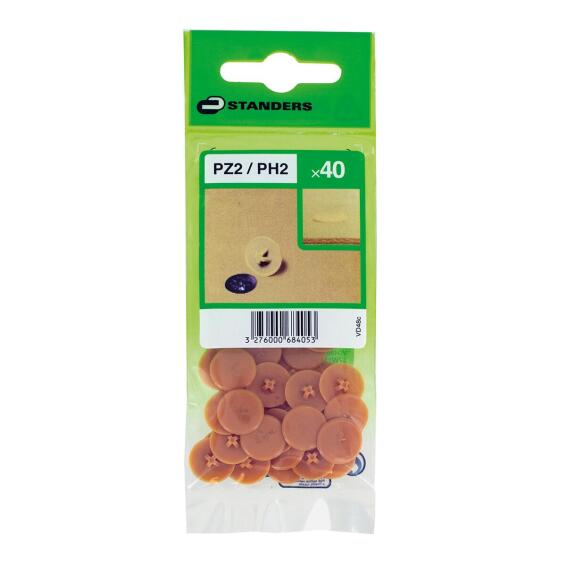 COVER SCREW CLIP PLASTIC LIGHT BROWN 40P