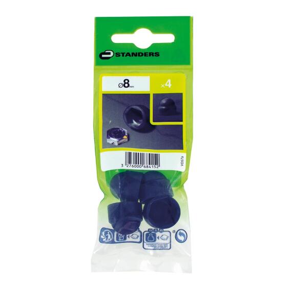VD57A COVER FOR HEX PLASTIC BLACK DIAMETER 8 - 4 PIECES