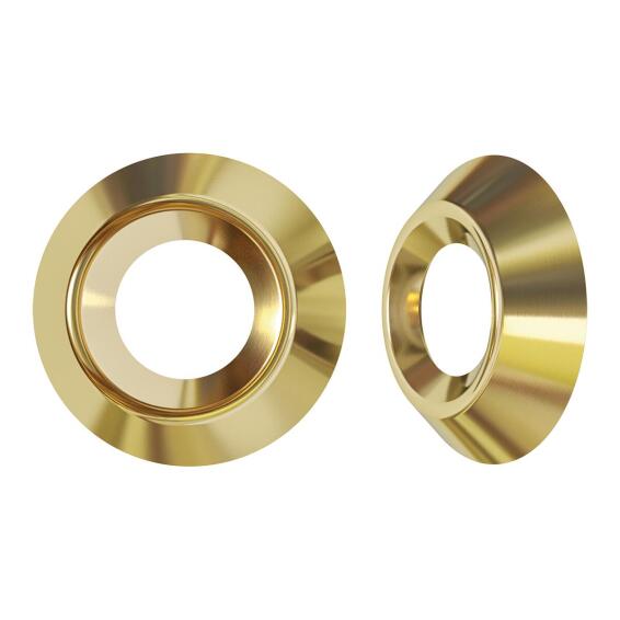 VD60 WASHER ROSETTE OPEN MODEL STEEL BRASS PLATED SHINY DIAMETER 4 - 50 PIECES