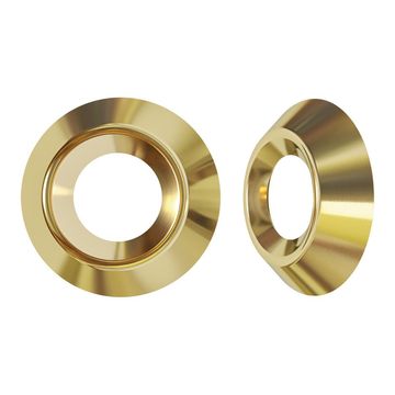 VD60 WASHER ROSETTE OPEN MODEL STEEL BRASS PLATED SHINY DIAMETER 4 - 50 PIECES