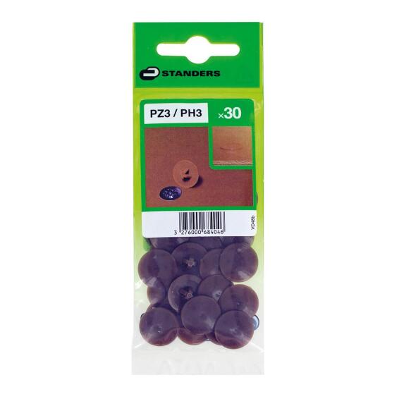 COVER FOR SCREW CLIP PLASTIC BROWN 30P