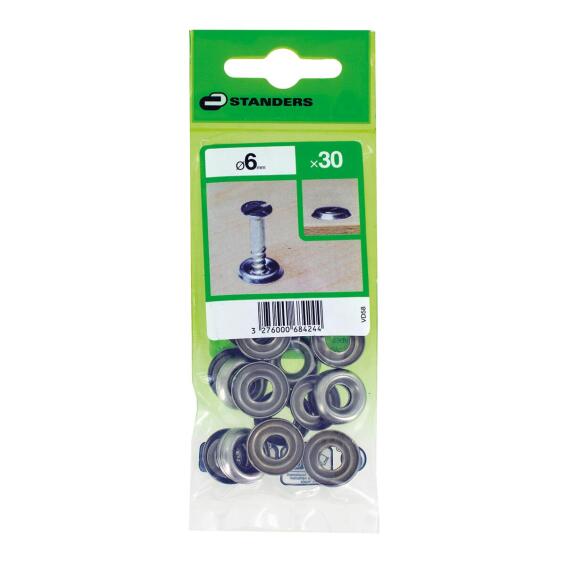 VD58 WASHER ROSETTE OPEN MODEL STEEL NICKEL PLATED SHINY DIAMETER 6 - 30 PIECES