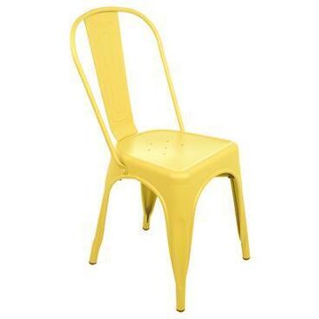 Soho Steel Patio Chair Yellow D53cmxW44cmxH86cm (Excluding Table)