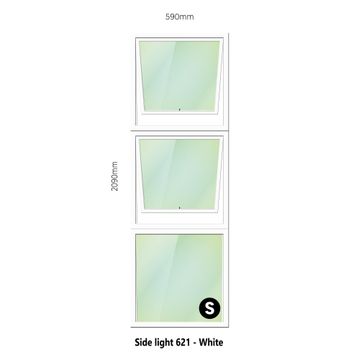 Aluminium side light 2 vent W600MM x H2100MM