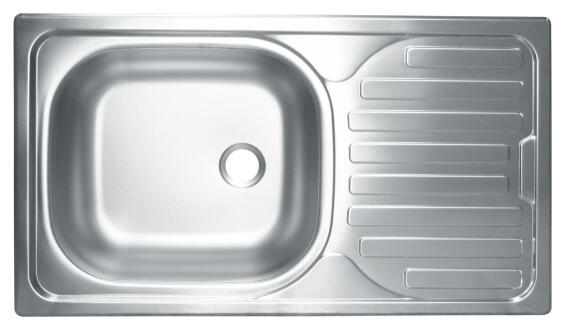 Single Bowl Kitchen Sink with Drainer Stainless Steel L76Cm X W43.5Cm