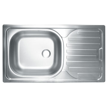 Single Bowl Kitchen Sink with Drainer Stainless Steel L76Cm X W43.5Cm
