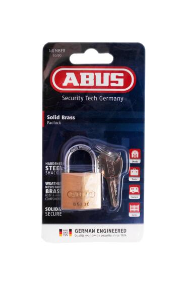Padlock solid brass u65/30mm abus