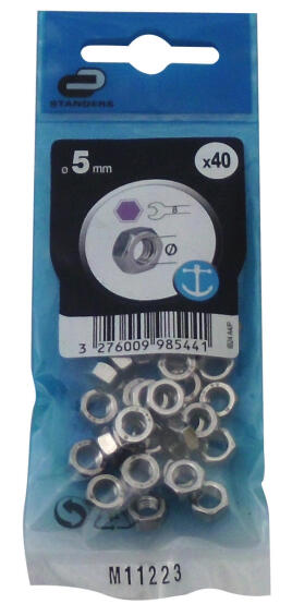 Hexagon nuts stainless steel 5mm 40pc standers