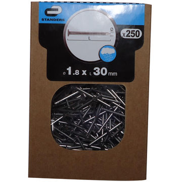 Flat head nails stainless steel 1.8x30mm 250pc box standers
