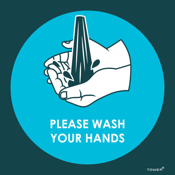 Please wash your hands covid-sign 150x150mm tower
