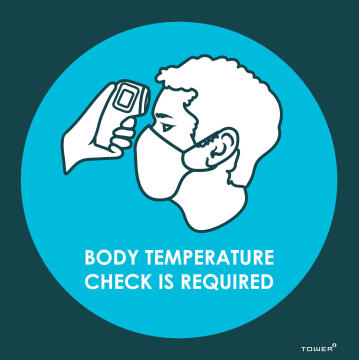 Body temperature check covid-sign 150x150mm