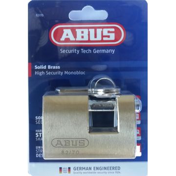 Padlock solid brass insurance monobloc u82/70mm abus