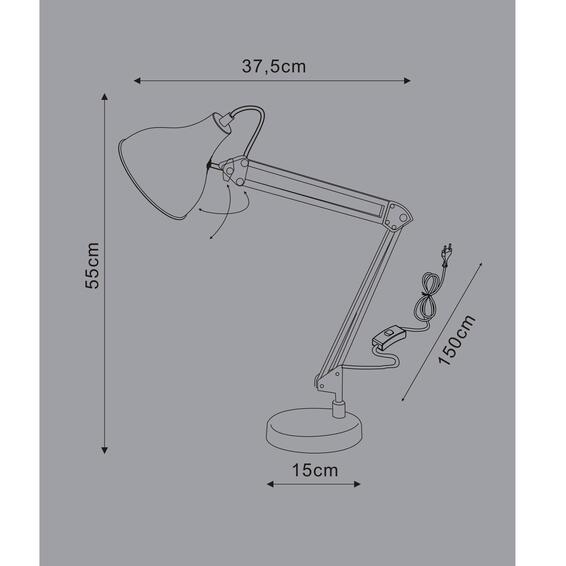Inspire metal glossy desk lamp green e27x1