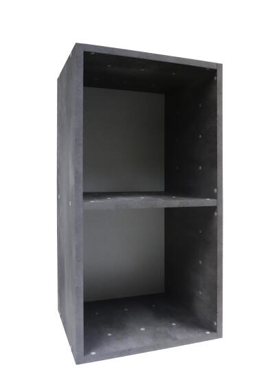 Cube storage 2 boxes grey W35.6xD32xH70cm