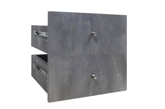 Cube storage drawers set of 2 grey W32xD32xH32cm
