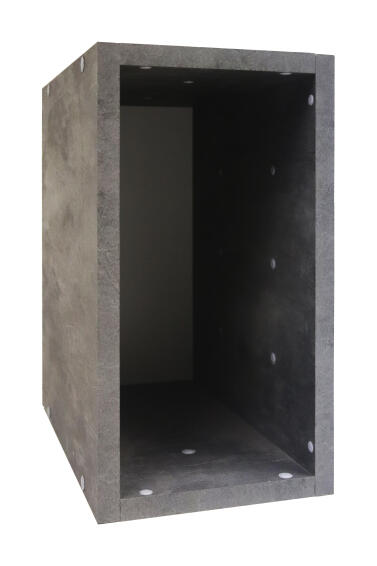 Cube storage 1/2 box grey w18.6cmxd35.6cmxh35.6cm