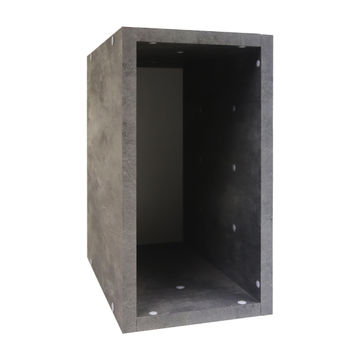 Cube storage 1/2 box grey w18.6cmxd35.6cmxh35.6cm