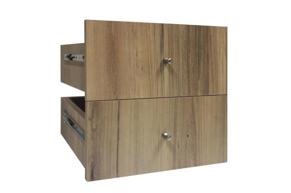 Cube storage drawers set of 2 oak W32xD32xH32cm