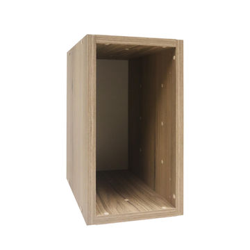 Cube storage 1/2 box oak W18.6xD32xH35.6cm