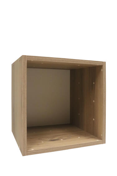 Cube storage box oak W35.6xD32xH35.6cm