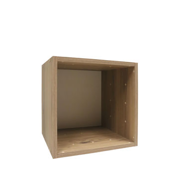 Cube storage box oak W35.6xD32xH35.6cm