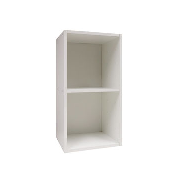 Cube storage 2 boxes white W35.6xD32xH70cm