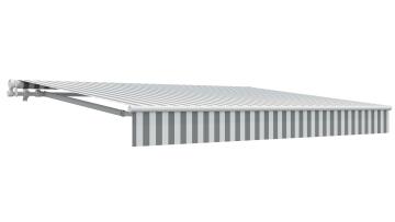 Patio awning retractable CALIMA white & grey stripes L3 x W2m