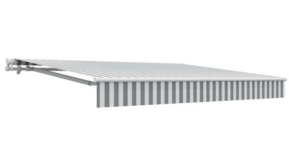 Calima Retractable Awning White & Grey Stripes L3mxW2m