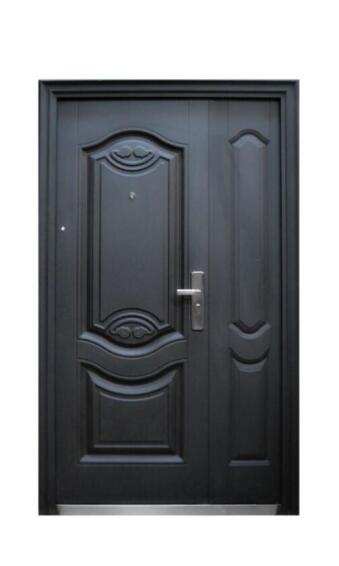 Entry Door High Security Steel with Frame (prehung) 325 Black Pivot size Left Hand Opening-Open in-w1200xh2050mm