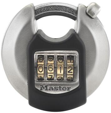 Combination cylinder padlock s/steel 70mm excell master lock