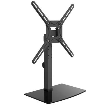 Tabletop Stand TV Mount with Tempered Glass Base - Swivel & Tilt