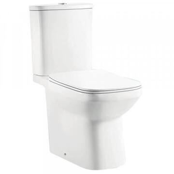 Solo Close couple toilet, with Rimless flush and soft closing seat.