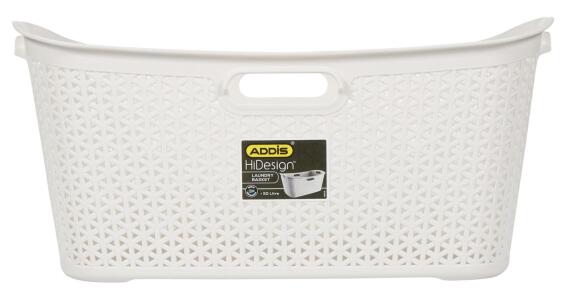 Laundry basket ADDIS Hi design White 50 litre 