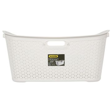 Laundry basket ADDIS Hi design White 50 litre 