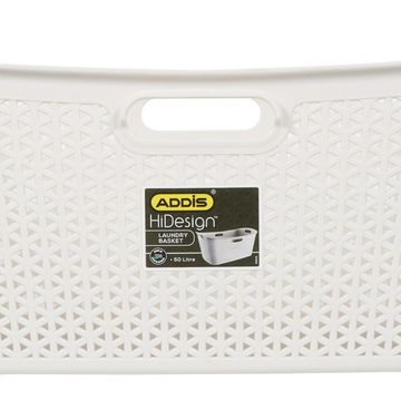 Laundry basket ADDIS Hi design White 50 litre 