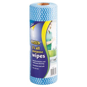 Addis All Purpose Wipes Roll 25 Pack