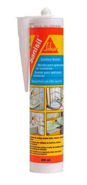 Acetoxy silicone sealant for sanitary applications SANISILE white 300ml