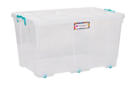 Clip & lock storage box clear 80l