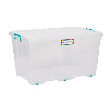 Clip & lock storage box clear 80l