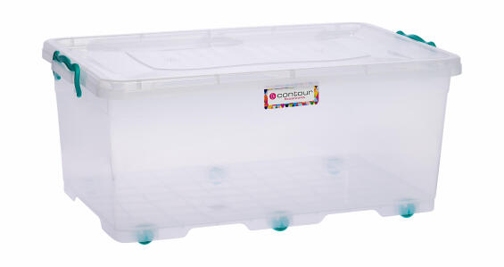 Clip & lock storage box clear 40l